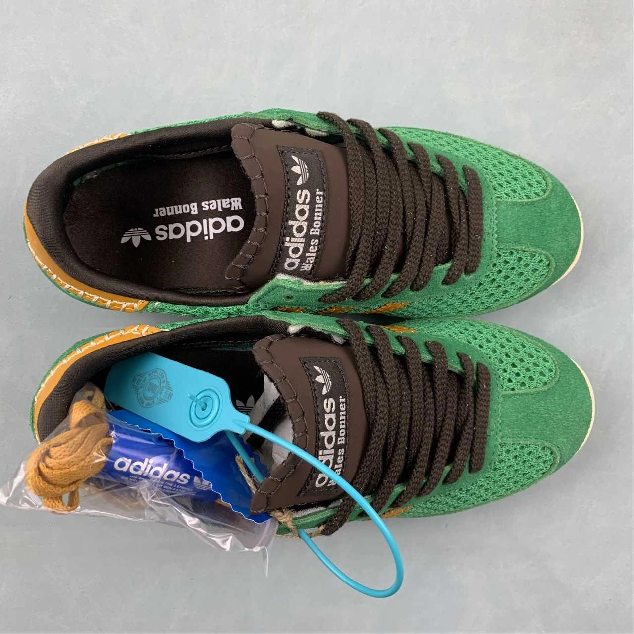 Adidas Wales Bonner x SL72 Knit Team Green Collegiate Gold Dark Brown IG0571 arch - support - system cushioned midsole running shoes