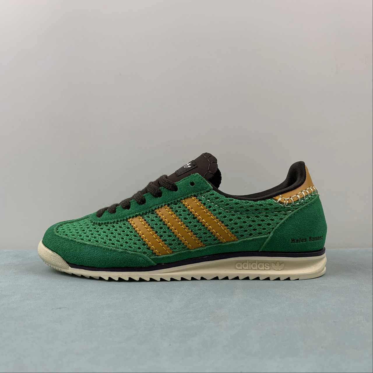 Adidas Wales Bonner x SL72 Knit Team Green Collegiate Gold Dark Brown IG0571 running in national tracks shoes chemical - resistant