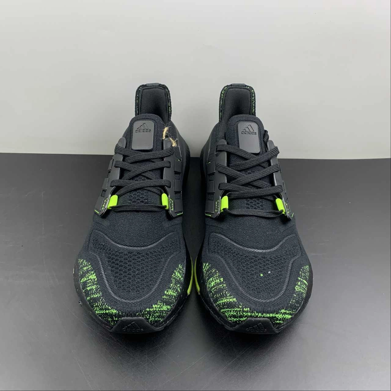 Adidas UltraBoost 22 Black Green Yellow Ultra Compression EVA