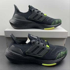 Adidas UltraBoost 22 Black Green Yellow Smart Moves Water Resistant