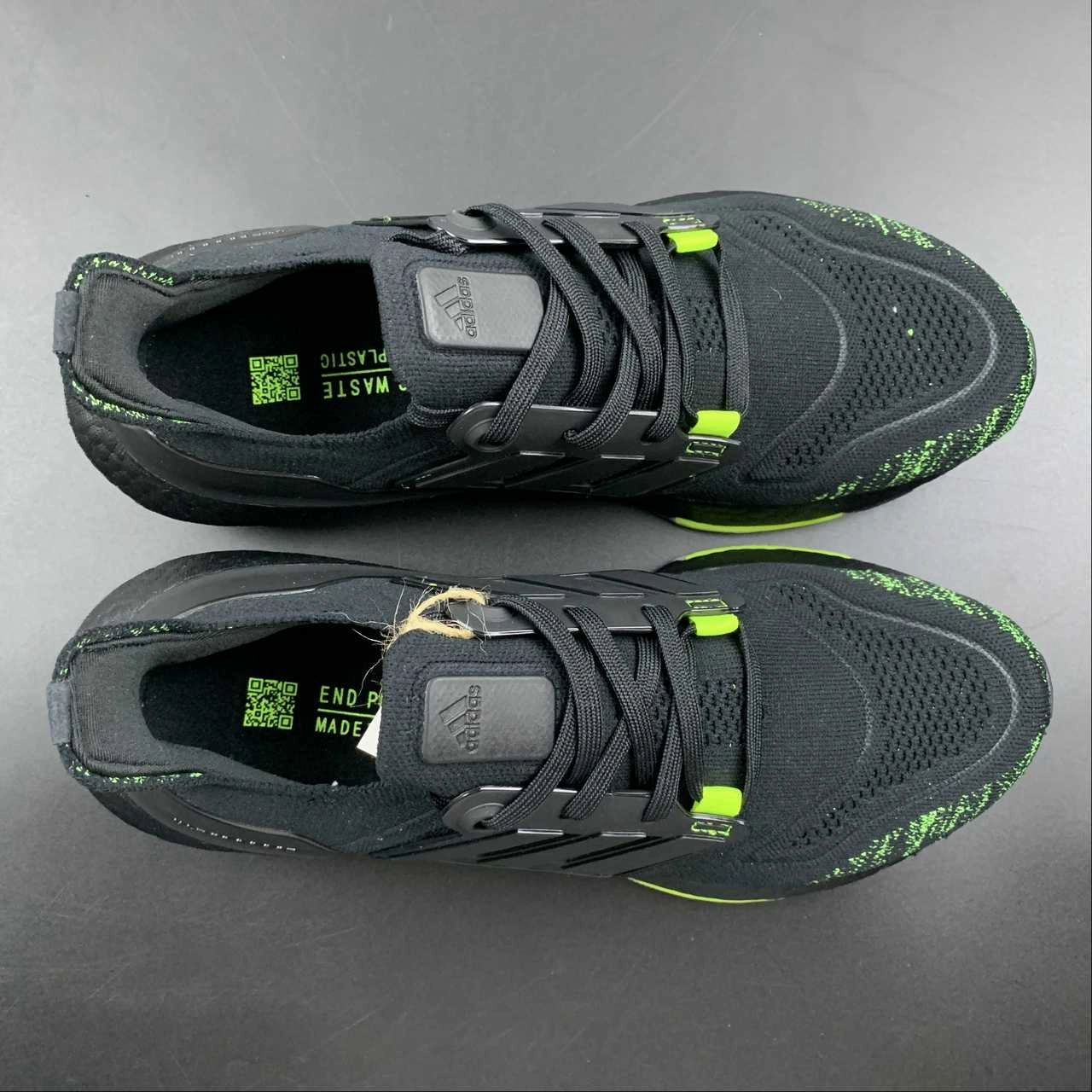 Cushioned Choice Adidas UltraBoost 22 Black Green Yellow