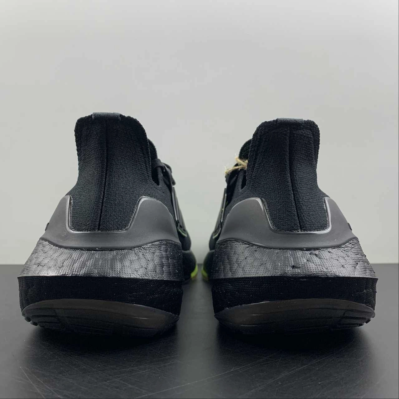 Adidas UltraBoost 22 Black Green Yellow Aerodynamic Vents