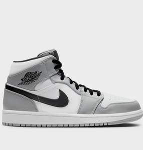 Nike Air Jordan 1 Mid Light Smoke Grey Impact Resistant Framework Micro Perforated Tongue