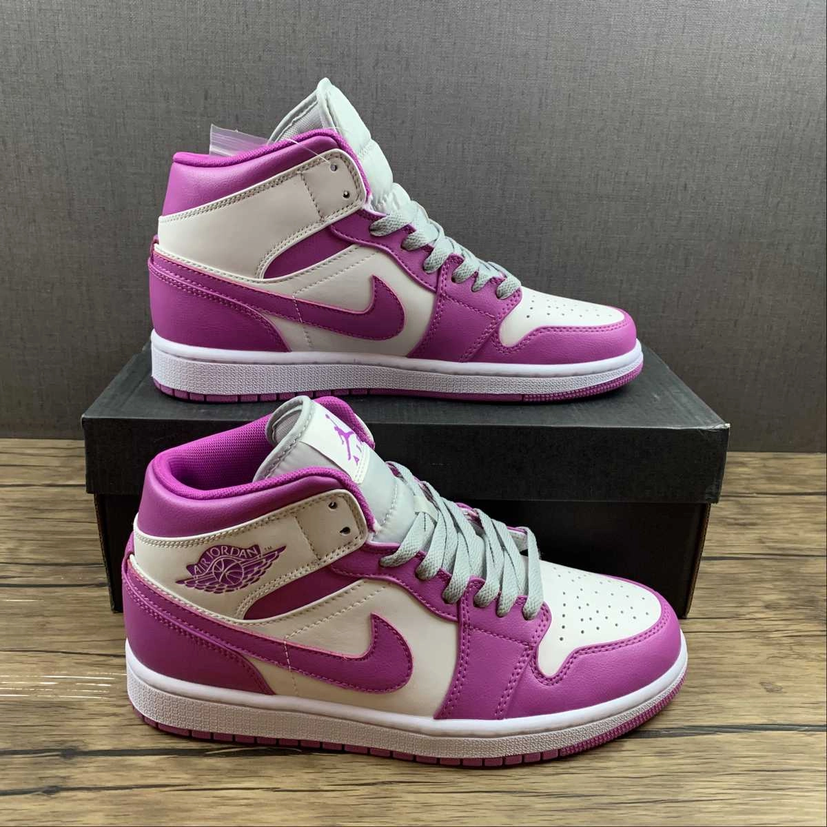 Air Jordan 1 Mid Purple Gray Anti Perspiration Modern Walk
