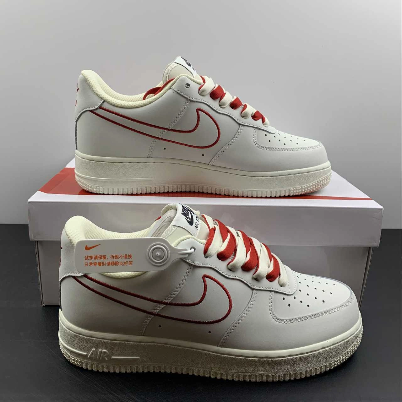 Air Force 1 07 Low White University Red CL6326-108 Comfy Layers Work Approved