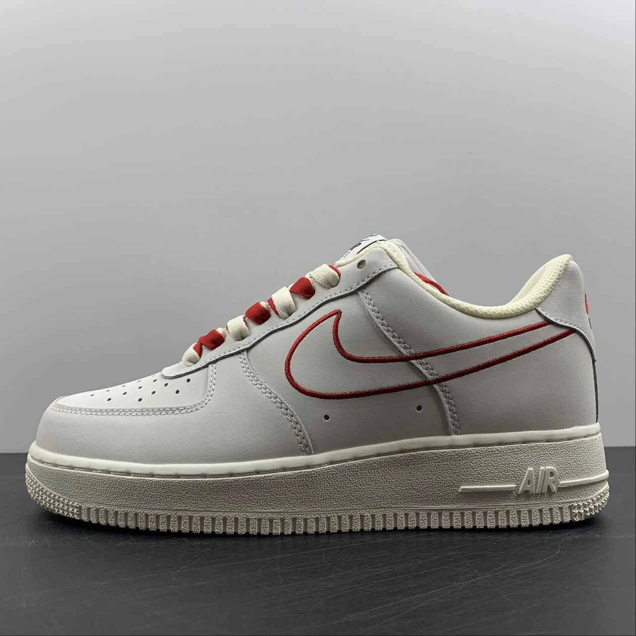 Air Force 1 07 Low White University Red CL6326-108 Comfortable Heel Rose Glow