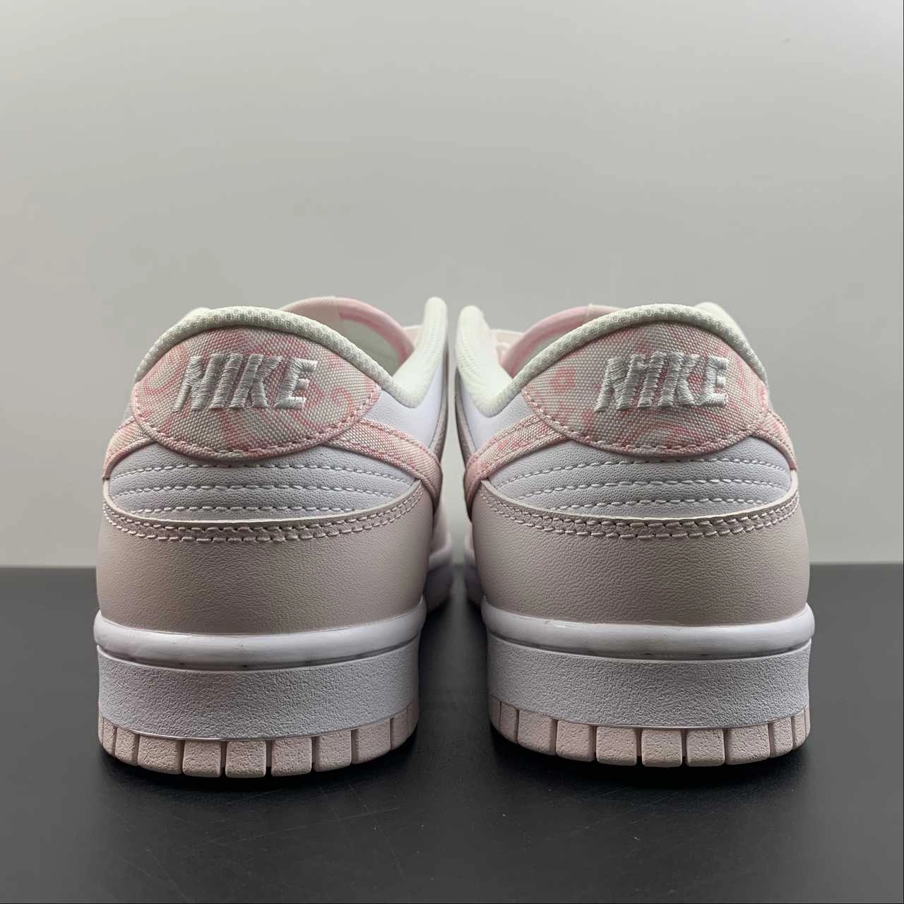 SB Dunk Low Essential Paisley Pack Pink White FD1449-100 Knit Upper