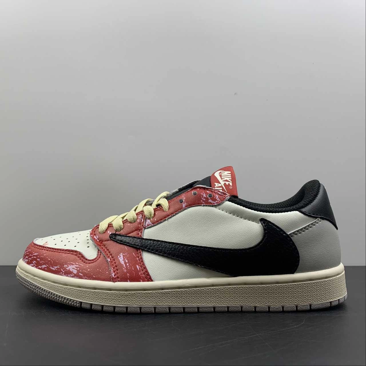 Shock Absorbing Layer Travis Scott x Air Jordan 1 Low OG White Black Red DM7866-133