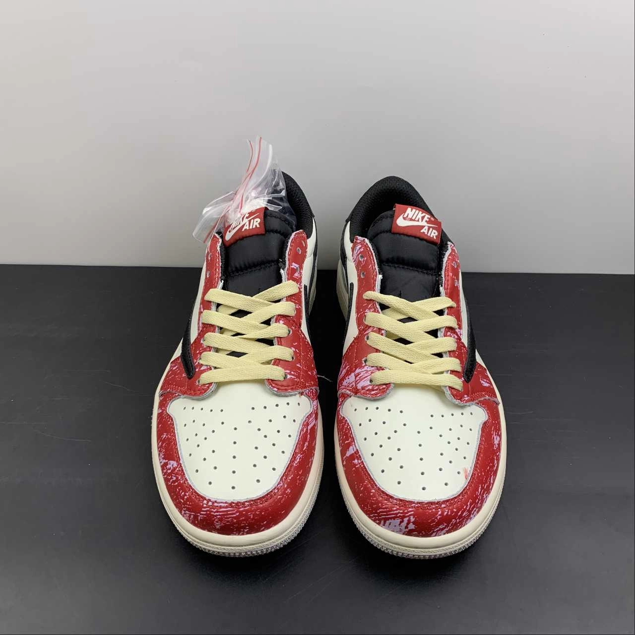 Impact Protection System Sleek lines Travis Scott x Air Jordan 1 Low OG White Black Red DM7866-133