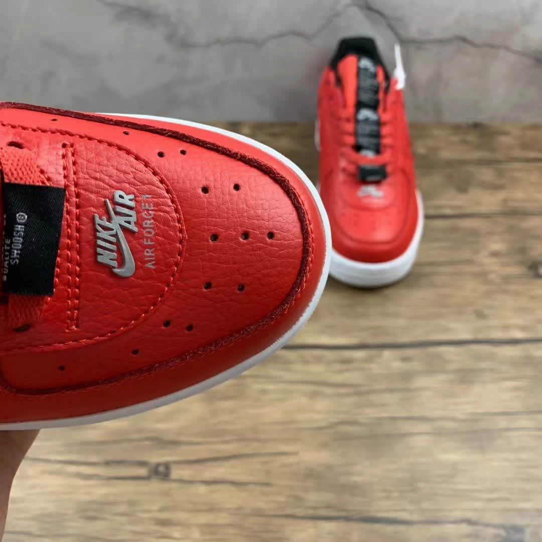 Air Force 1 07 LV8 Double Air Red Black White CJ1379 600 Commuter Fit Cushioned Fit