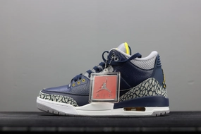 All Day Travel Air Jordan 3 Retro Michigan PE College Navy Amarillo 820064