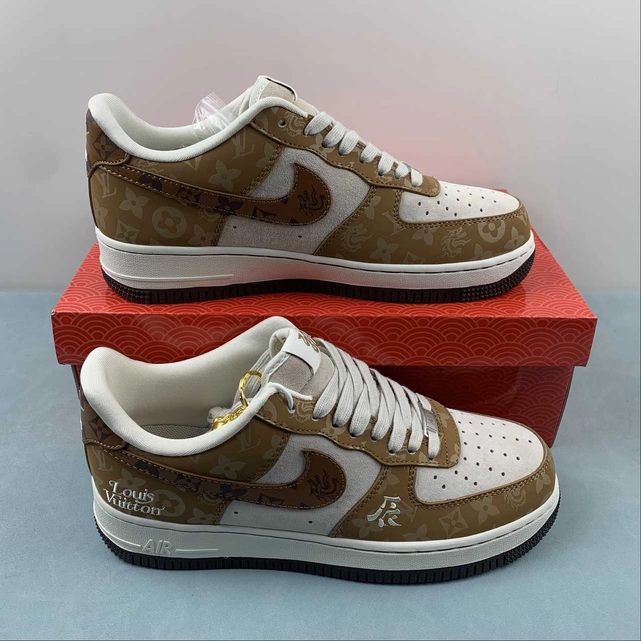 Air Force 1 07 Low LV Year of the Dragon Brown Off White LX1988-006 Evening Hike Breath Lines