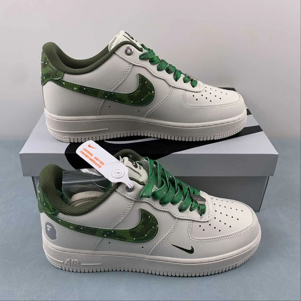 Air Force 1 07 Low BAPE White Green Gray PF9055-763 Style Match Foot Daily
