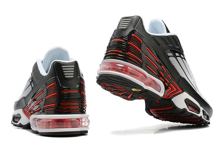 Air Max Plus 3 White Grey Black Red CU4201-101 symmetrical shoes Sweat Control