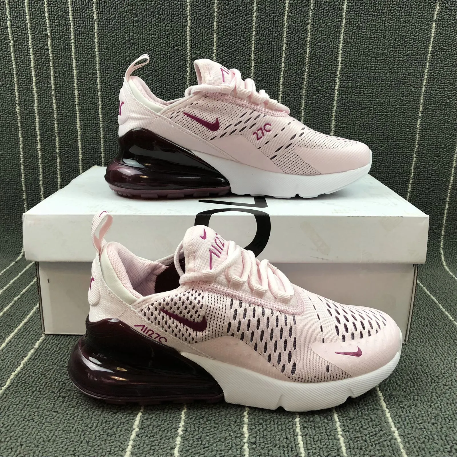 morning running footwear circular - design shoes Air Max 270 Barely Rose Vintage Wine Elemental Rose White AH6789-601
