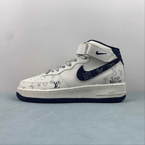 Reinforced   toe Air Force 1 07 Mid LV Blue Off White DV9988-400