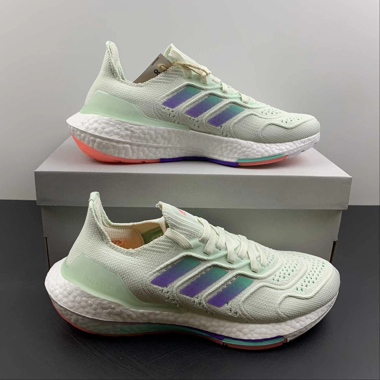 No Slip Adidas UltraBoost 22 White Light Green GX8087