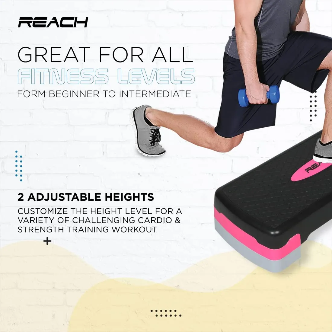 Reach Round Rubber Dumbbells 10 Kg Set of 2 for Men & Women | Gym Equipment Set for Home Gym Workout & Exercise | For Strength Training & Fitness Accessories & Tools
