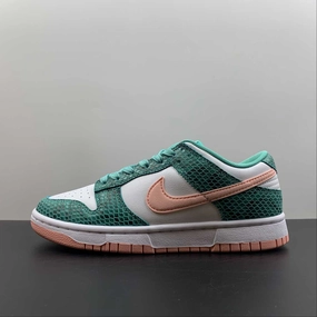 Runner's Choice Breathable Material SB Dunk Low Snakeskin White Teal Pink DR8577-300