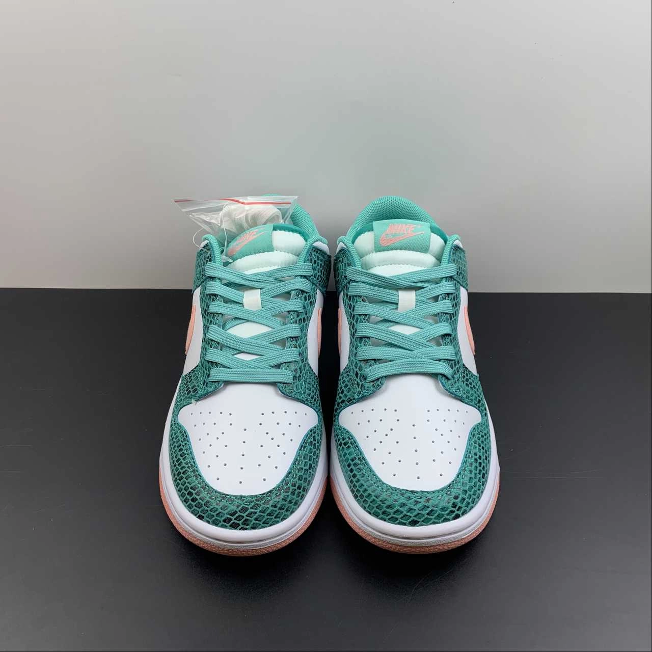 SB Dunk Low Snakeskin White Teal Pink DR8577-300 Fashion-Forward