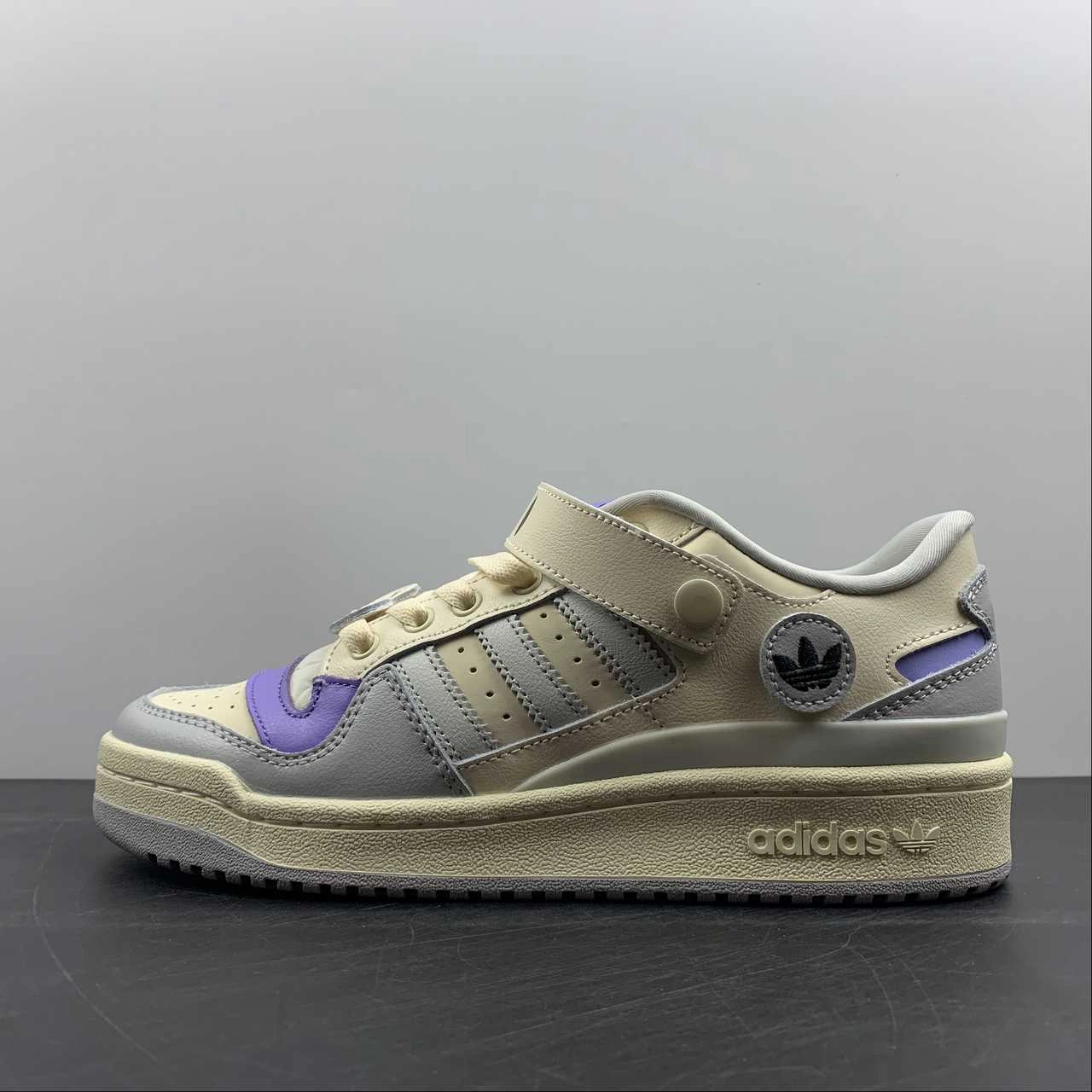 Adidas Forum 84 Low Cream Purple Durable Eyelets