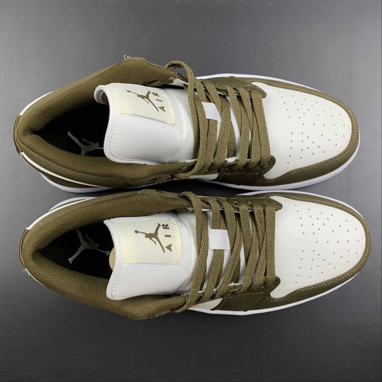 Free Flex Groove Design Pure Lines Air Jordan 1 Low SE Sail-White Light Olive DV0426-301