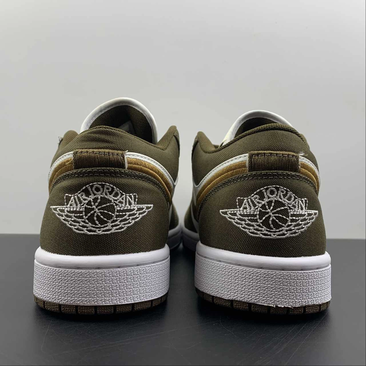 windproof Dual Layer Foam Air Jordan 1 Low SE Sail-White Light Olive DV0426-301