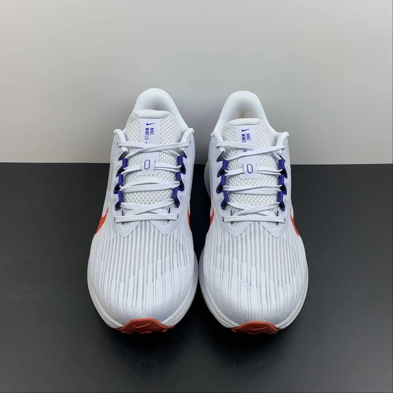 Air Winflo 9 White Purple DD6203-006 Outsole channels disperse force on impact zones Street Friendly