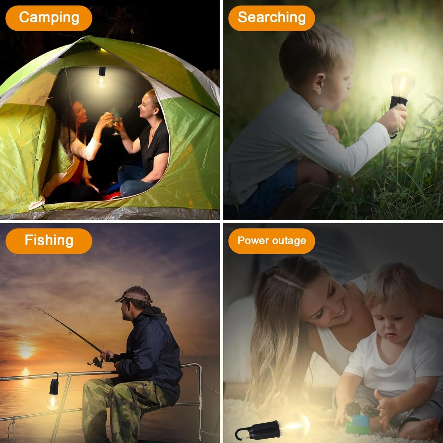 Rechargeable LED Camping Lantern with 3 Lighting Modes
