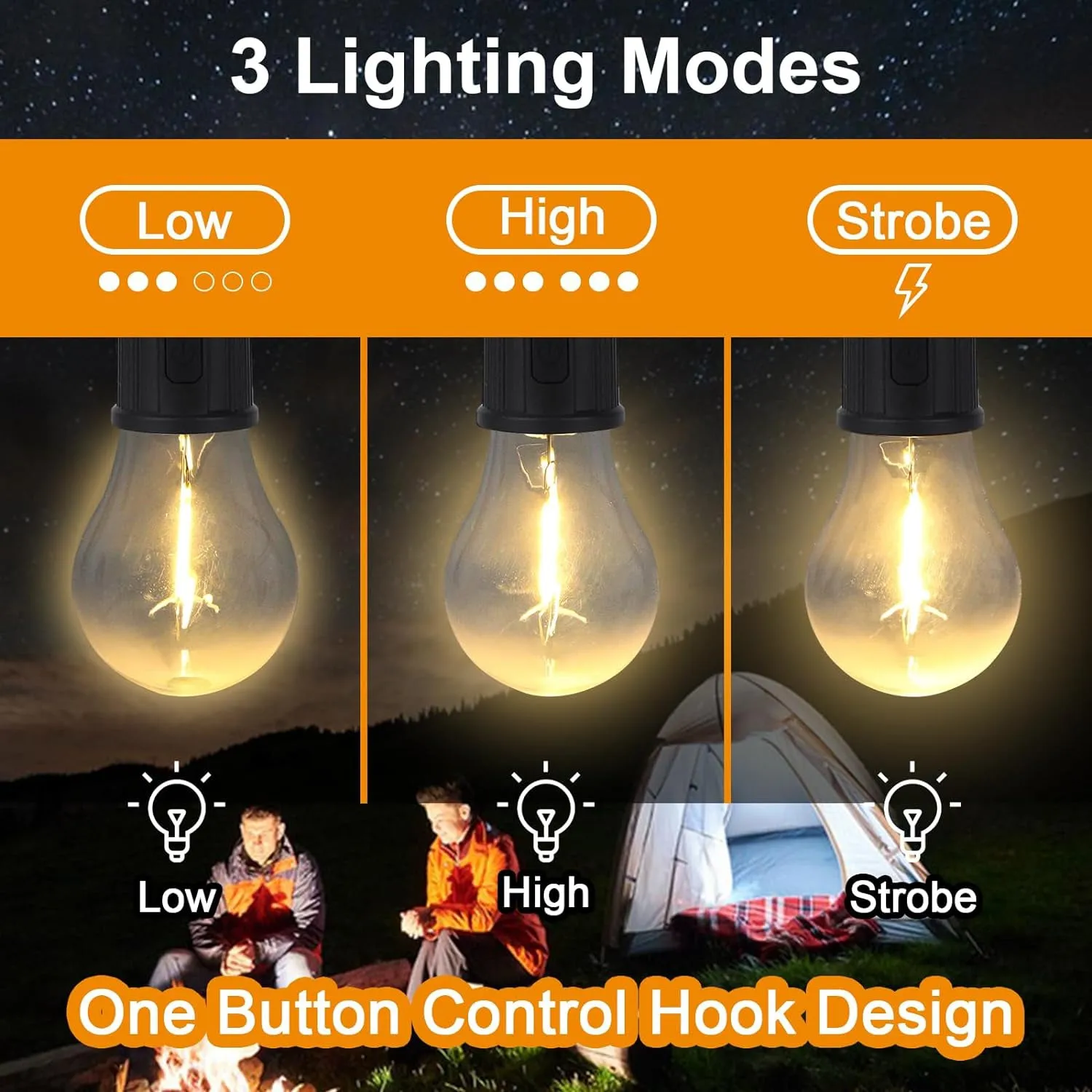Rechargeable LED Camping Lantern with 3 Lighting Modes