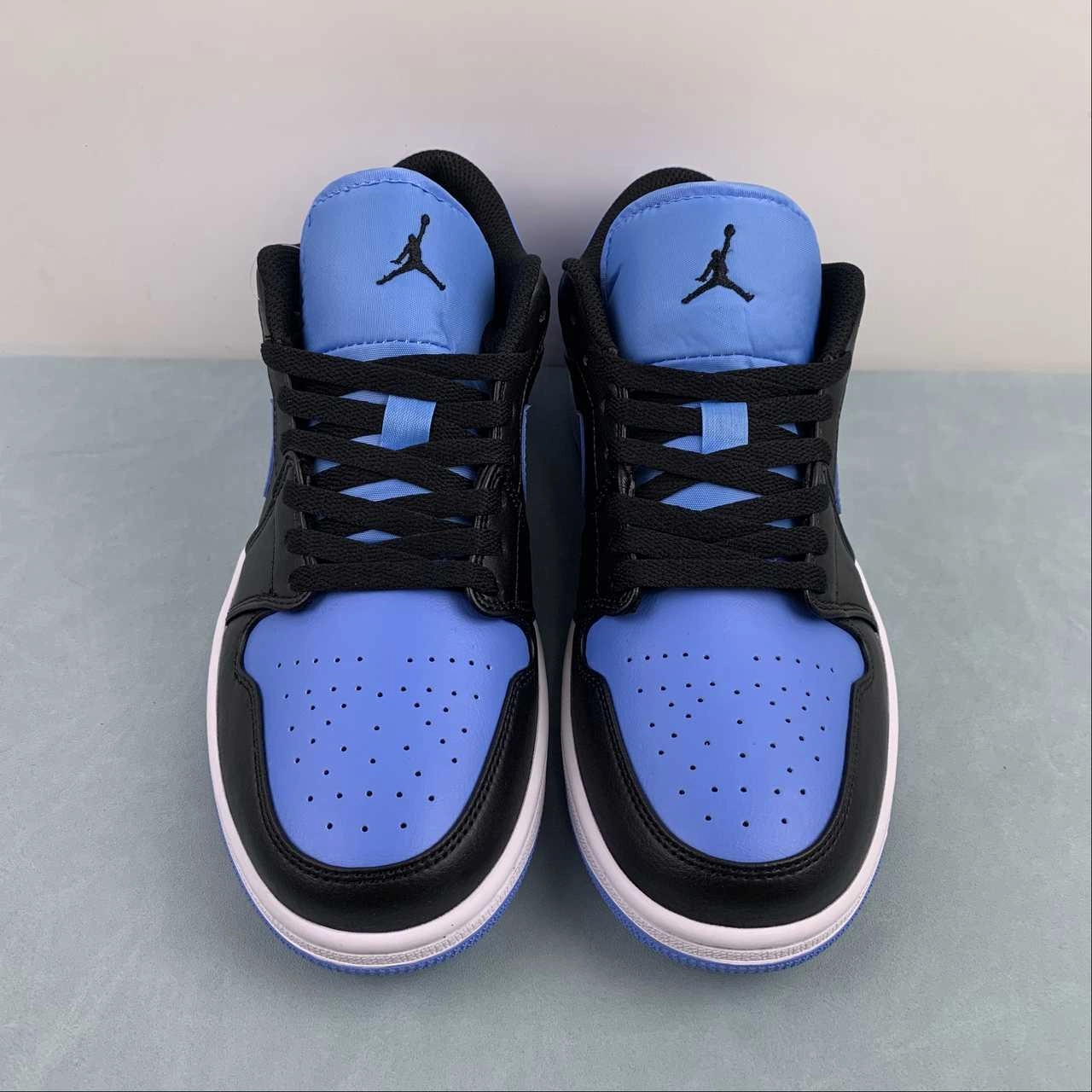 Air Jordan 1 Low Black University Blue White 553558-041 Heat Retention Slip Resistant Traction