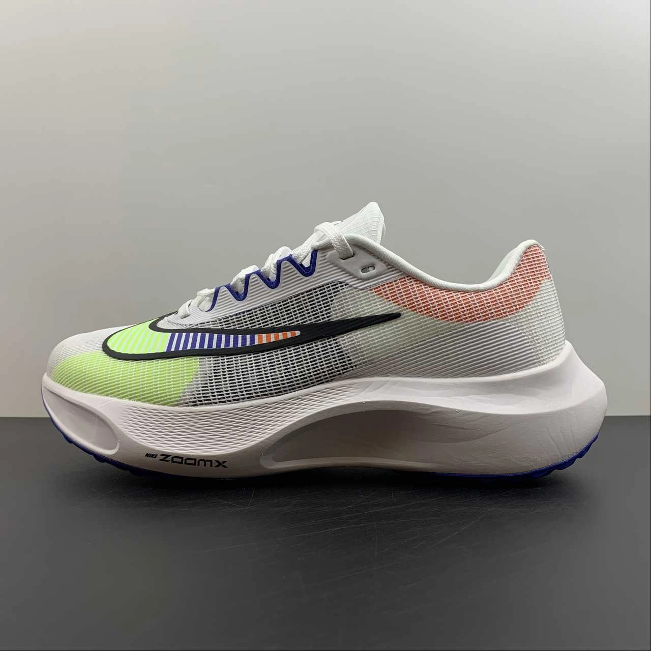 Running Gear morning exercise Zoom Fly 5 PRM White Blue-Black DX1599-100