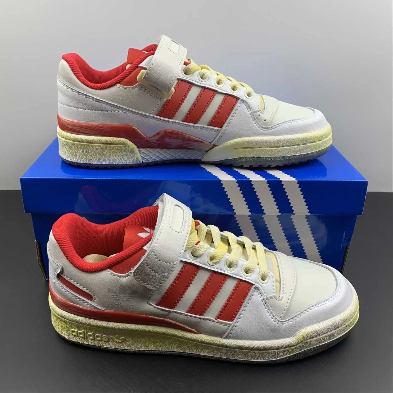 Muscle Friendly Adidas Forum 84 Low AEC White Red White HR0557