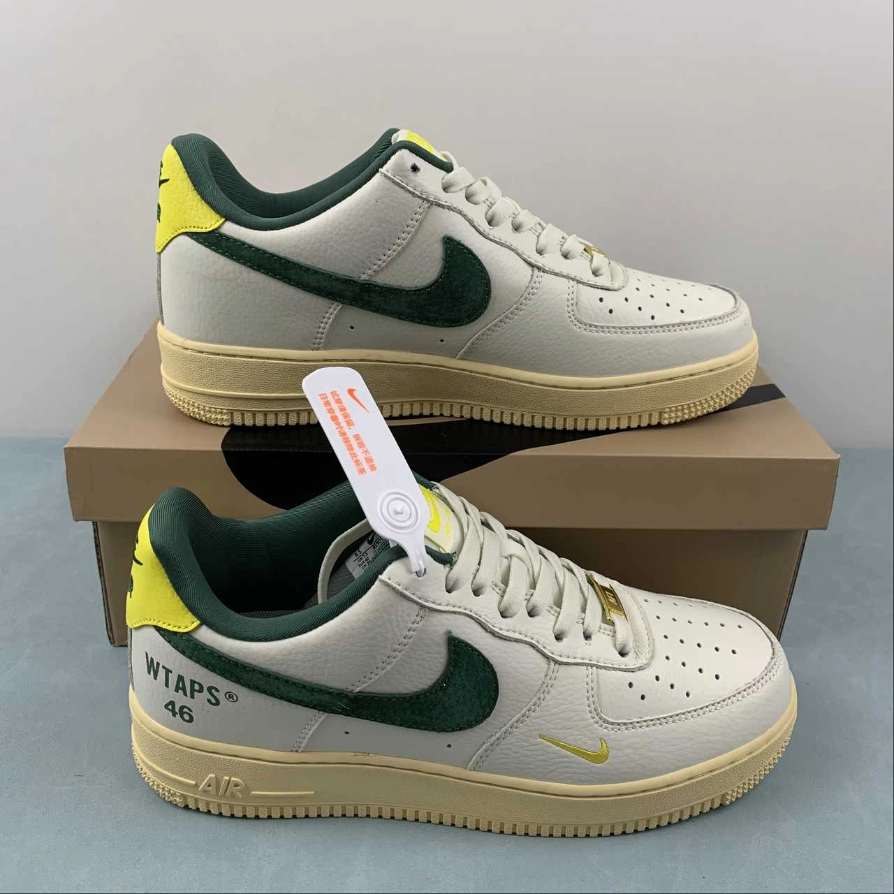 Air Force 1 07 Low WTAPS 46 Off White Green Yellow BS9055-745 Easy   To   Clean
