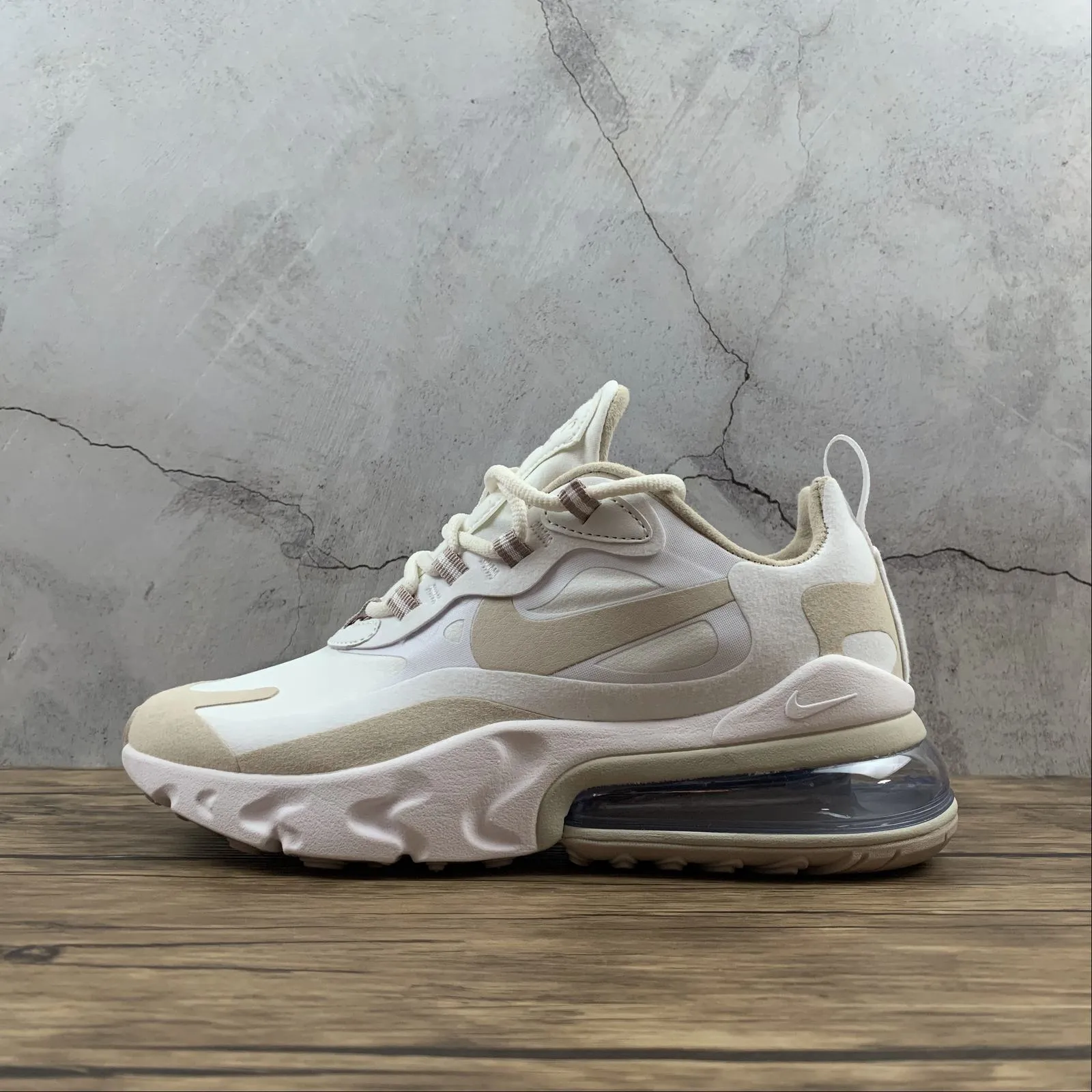 Air Max 270 React Summit White Light Mahogany Brown CJ0619-102 Anthropometric recycled material shoes
