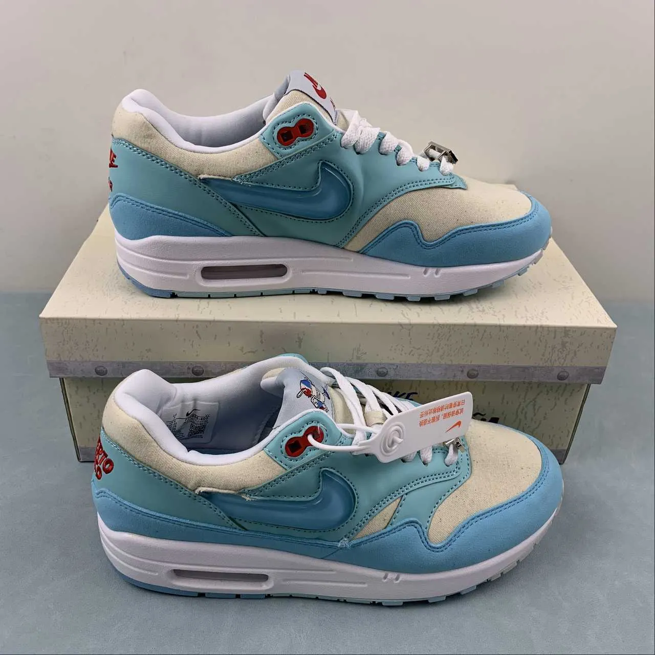 Air Max 1 Puerto Rico Day Blue Gale Barely Blue FD6955-400 workout - shoes