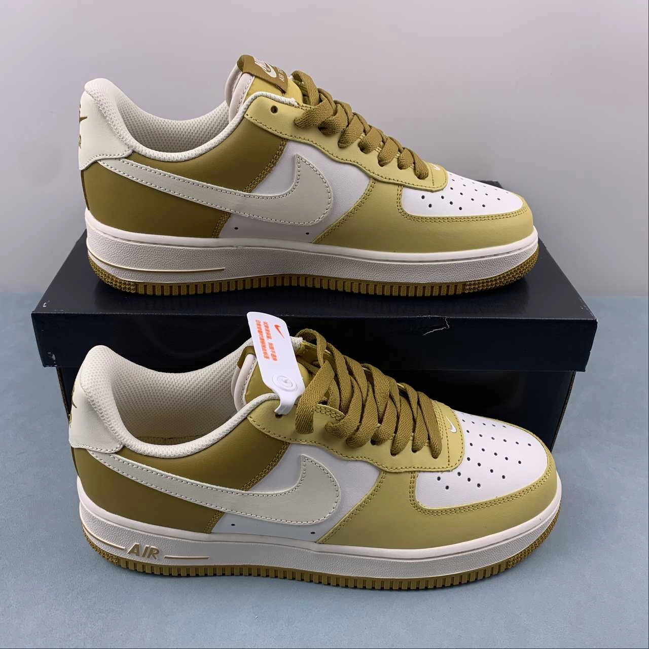 Air Force 1 07 Low Bronzine Saturn Gold Coconut Milk Sail FZ4034-716 Parkour Step Trendy Fit