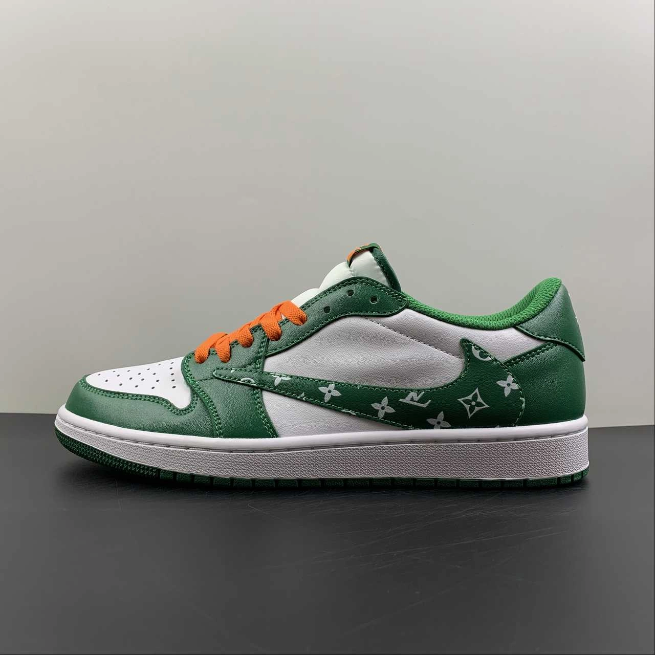 Multi-Functional Structured chic Air Jordan 1 Retro Low OG SP ??Travis Scott?? Green Hook LV Barb DM7866-885