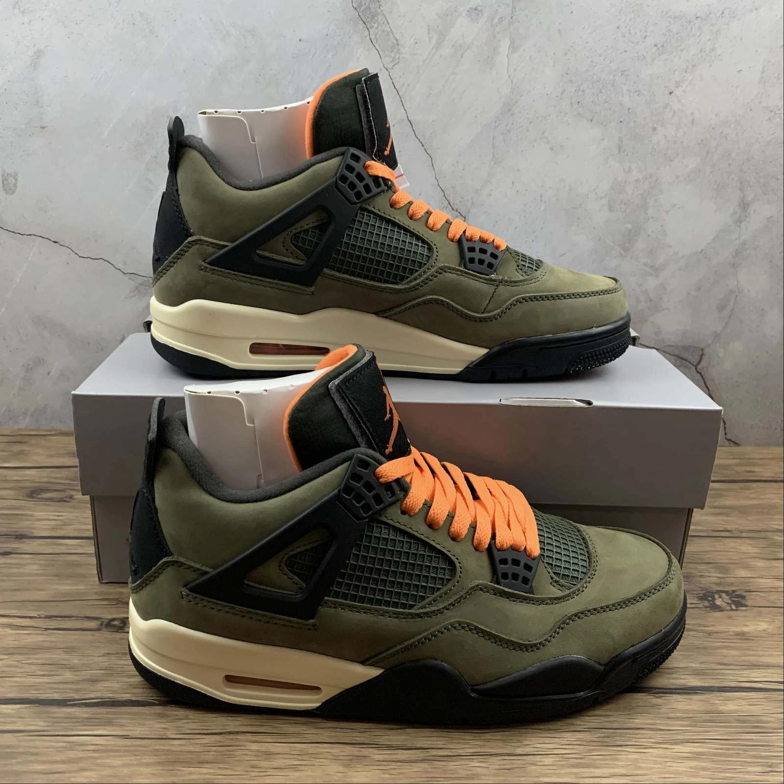Compression Molded Soles Air Jordan 4 Retro Undefeated Black Dark Green Deep Clem JBM351-M1