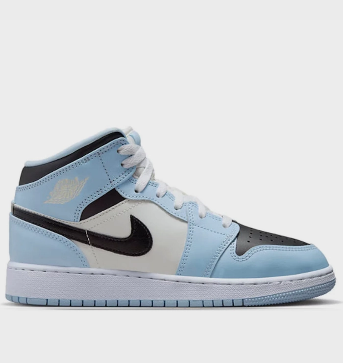 Nike Air Jordan 1 Mid Ice Blue (GS) Anti Slip Laces Comfortable