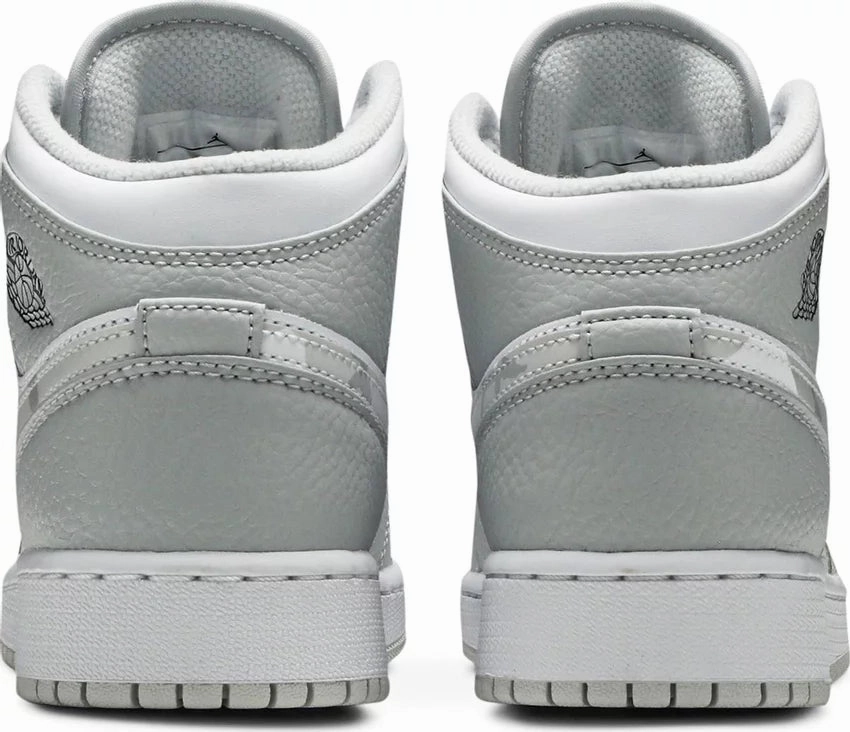Durable Outsoles Grip Enhancing Pattern Nike Jordan 1 Mid Grey Camo GS