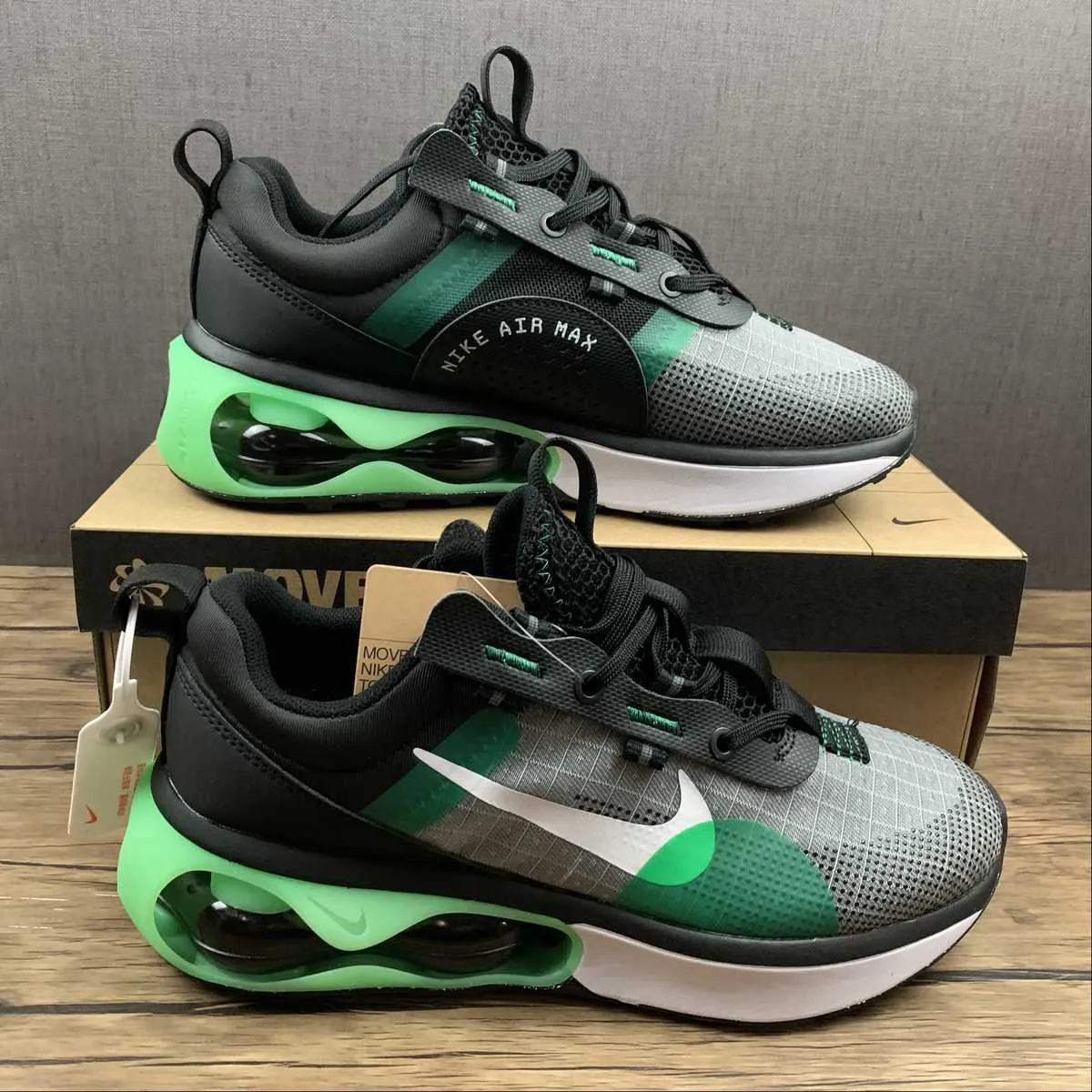 Wireless Air Max 2021 Black Chrome Green Strike Iron Gray DA3199-004
