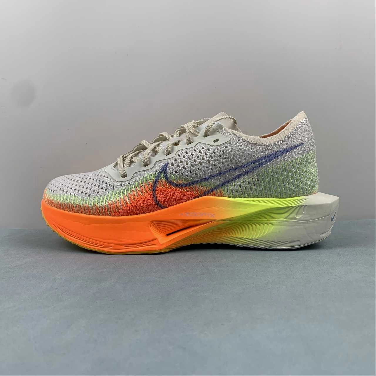 slim fit Air ZoomX VaporFly Next 3 Sail Total Orange Cobalt Bliss Volt DV4129-101
