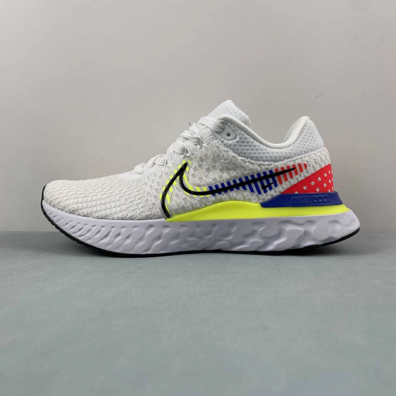 Nike React Infinity Run FK 3 Premium White Racer Blue Volt DX1629-100 Dark color