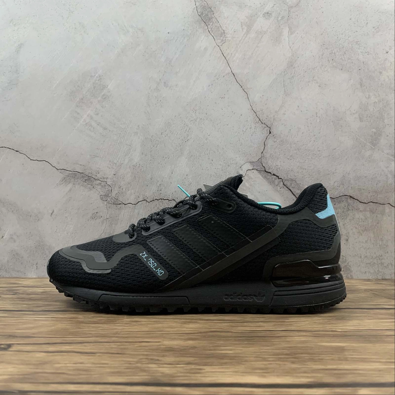 Adidas ZX750 HD Black Light Water Blue FV8488 Running essentials rainy day running shoes