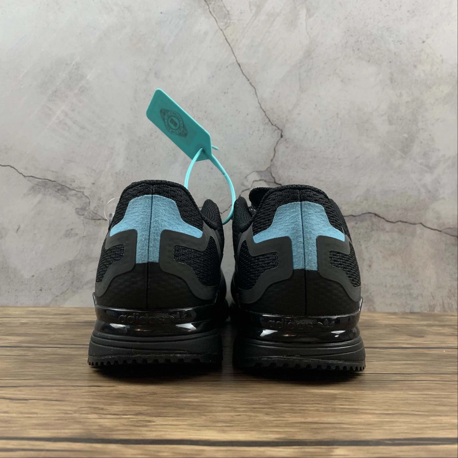 Adidas ZX750 HD Black Light Water Blue FV8488 Memory Foam running in light rain shoes