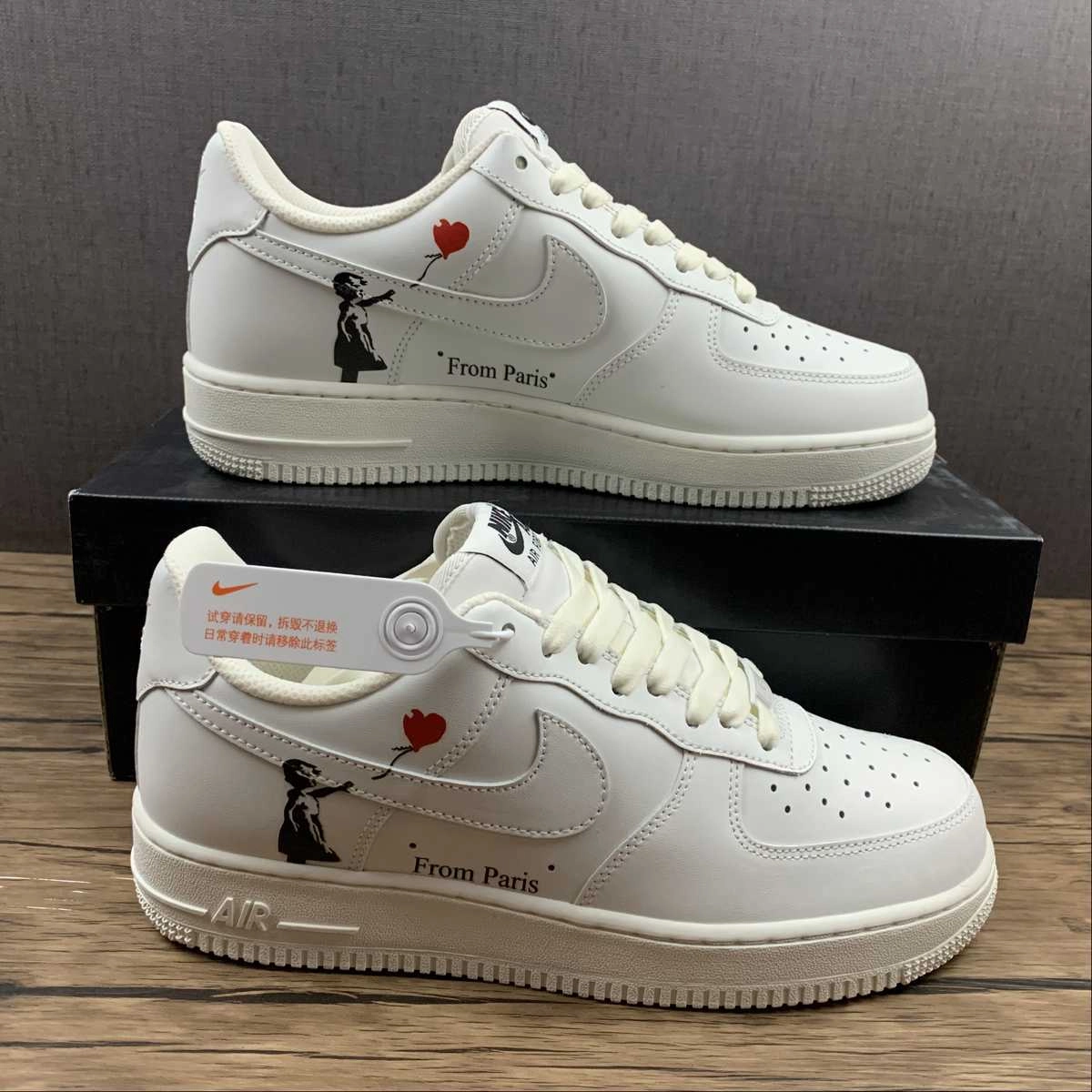 Air Force 1 Low Valentine's Day White Black LZ5988-505 Coach Step