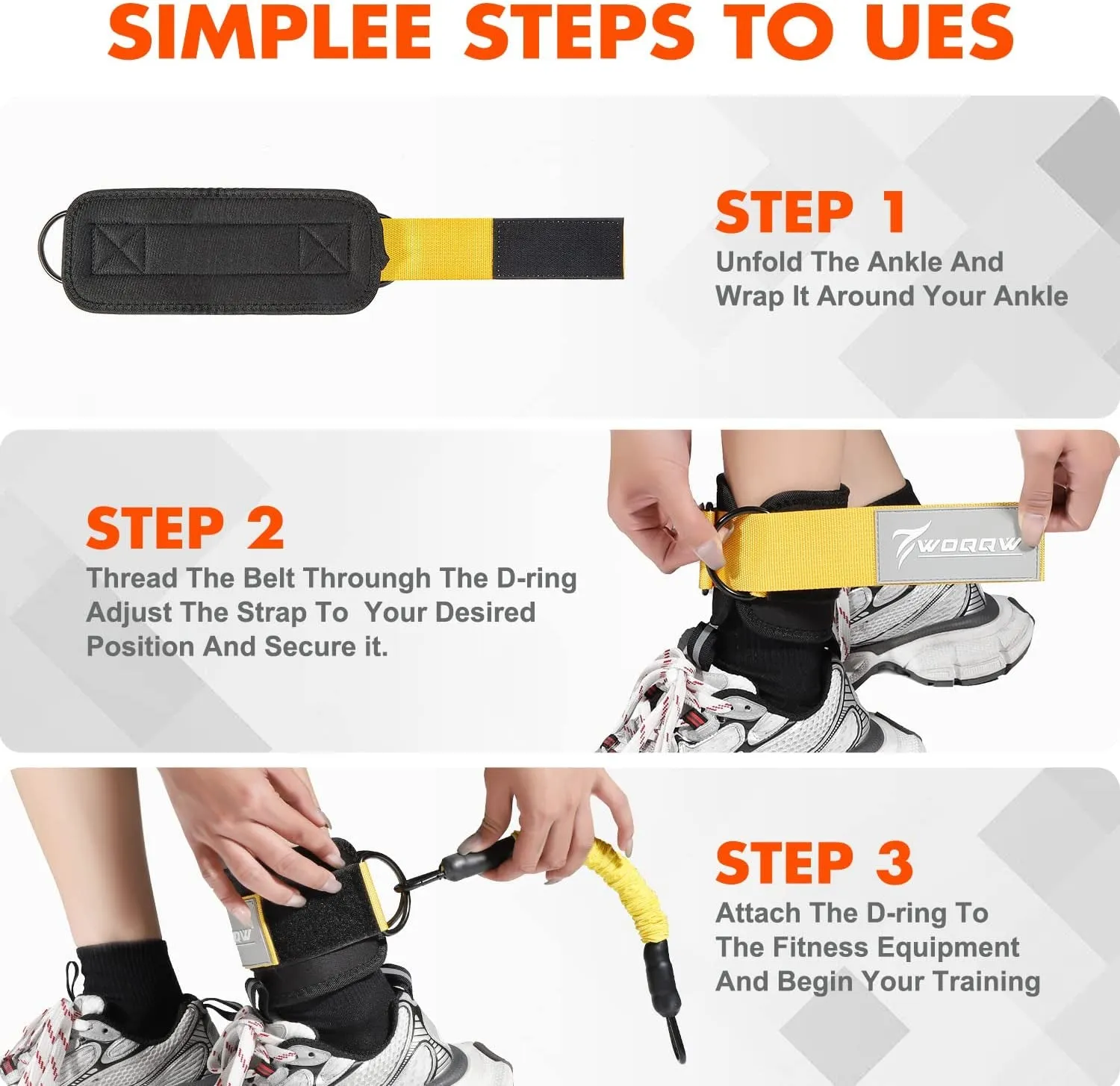 Resistance Bands Set, Ankle weights Resistance Bands with Cuffs, Glutes Workout Equipment, Legs Resistance Bands with Ankle Strap for Women & Men, Home Gym Exercise Equipment
