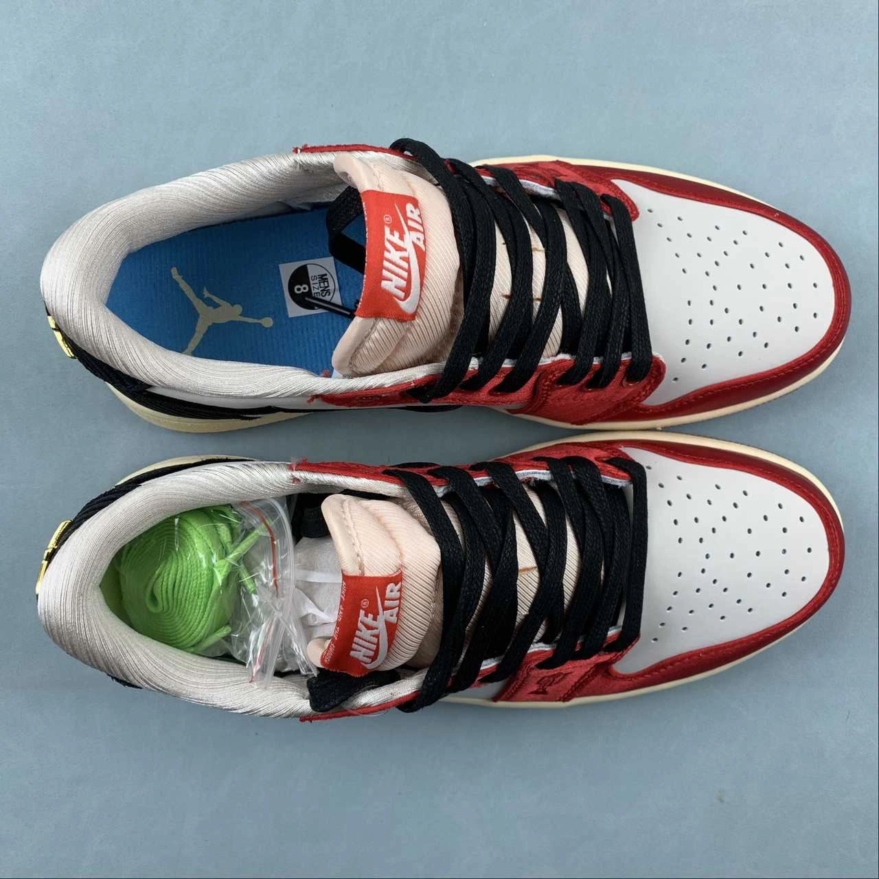 Air Jordan 1 Retro Low OG Trophy Room Away Sail Black Varsity Red Muslin FN0432-100 Ultra Bounce Foam Core