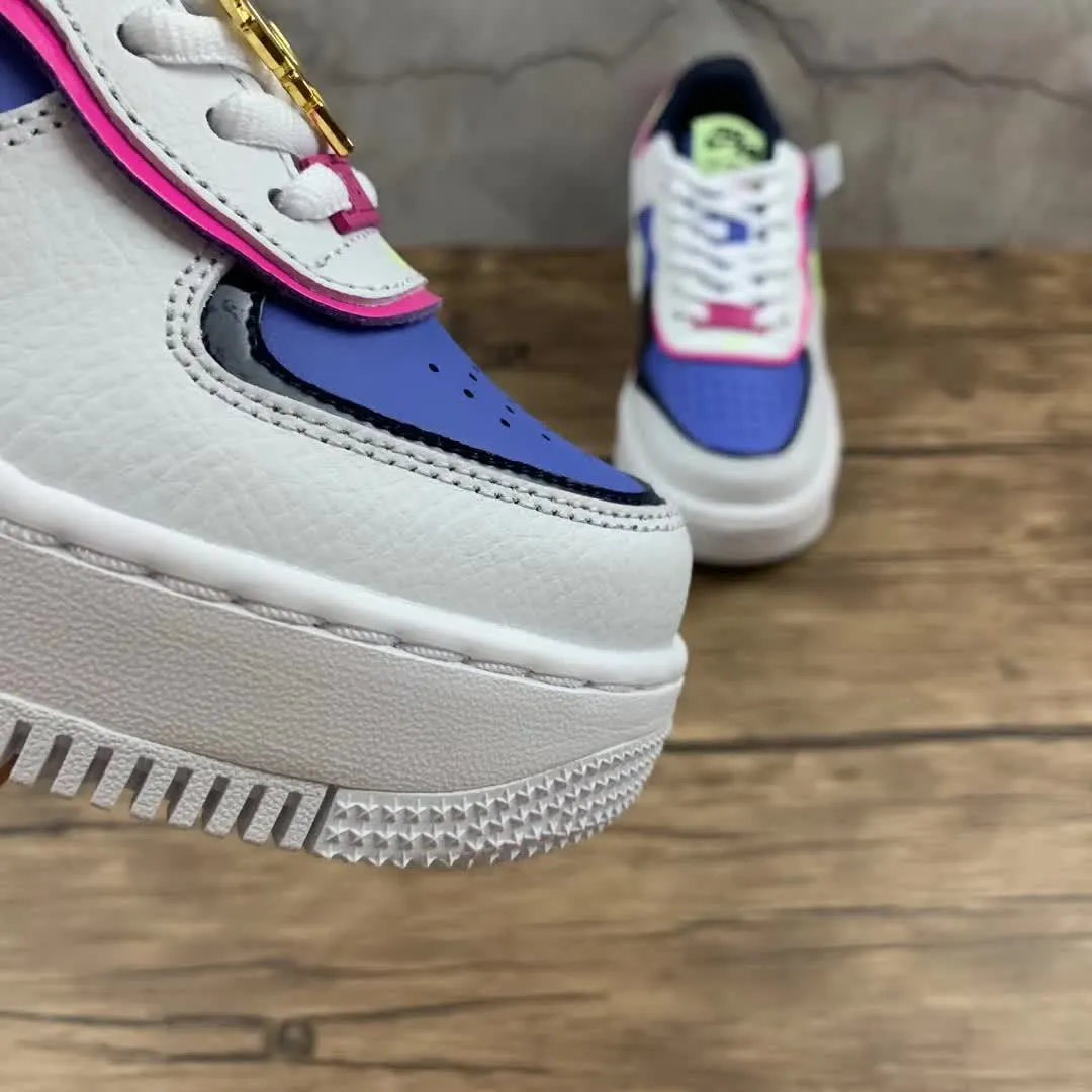 Air Force 1 Shadow White Sapphire Barely Volt CJ1641 100 Off Duty